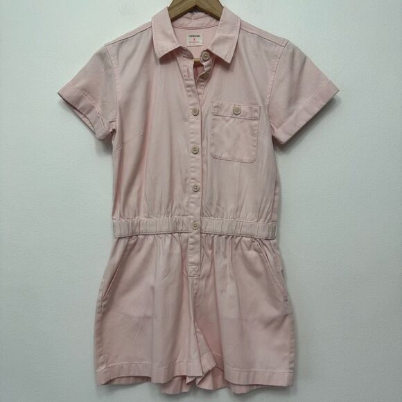 J. Crew Crewcuts Girls Blush Pink Utility Romper Cotton Size 14 - Picture 2 of 9